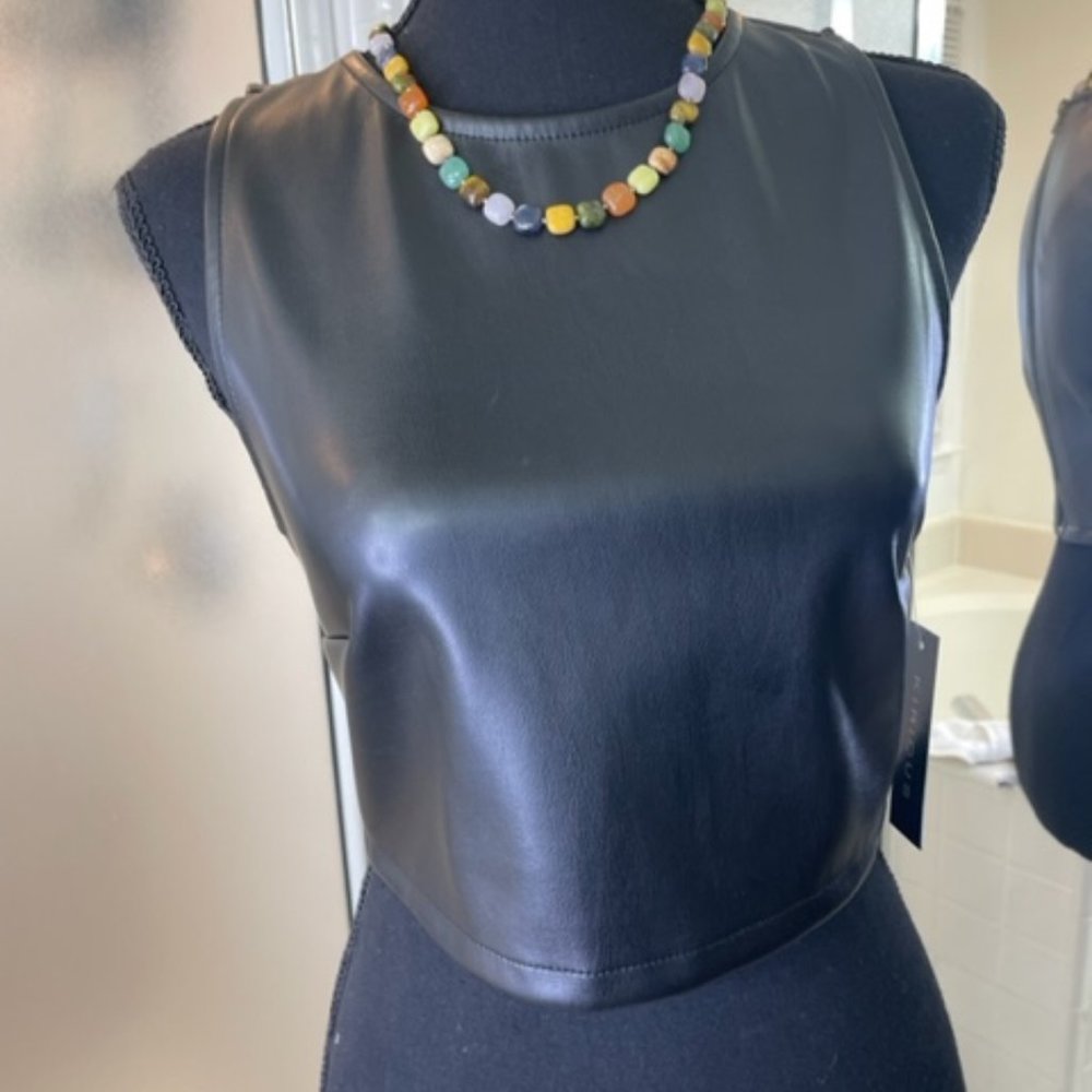 Kirious Black Vegan Leather Top - Size S